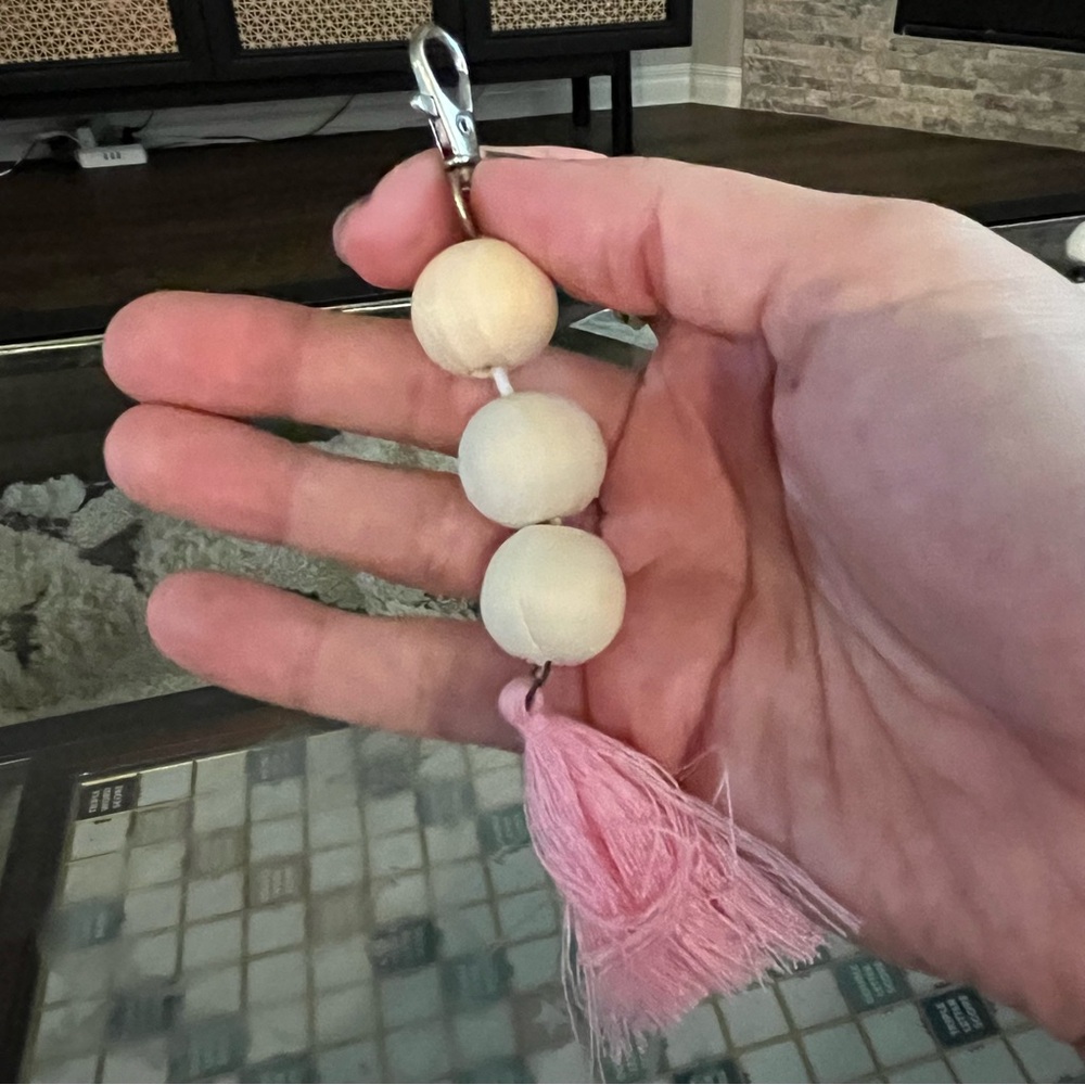 Wooden ball keychain